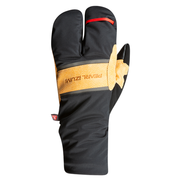 Tan Leather Lobster Gel cold weather cycling gloves